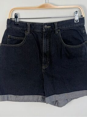 Lizwear Denim Shorts Size 12 Dark Wash Cuffed Mid Rise Classic Casual Summer